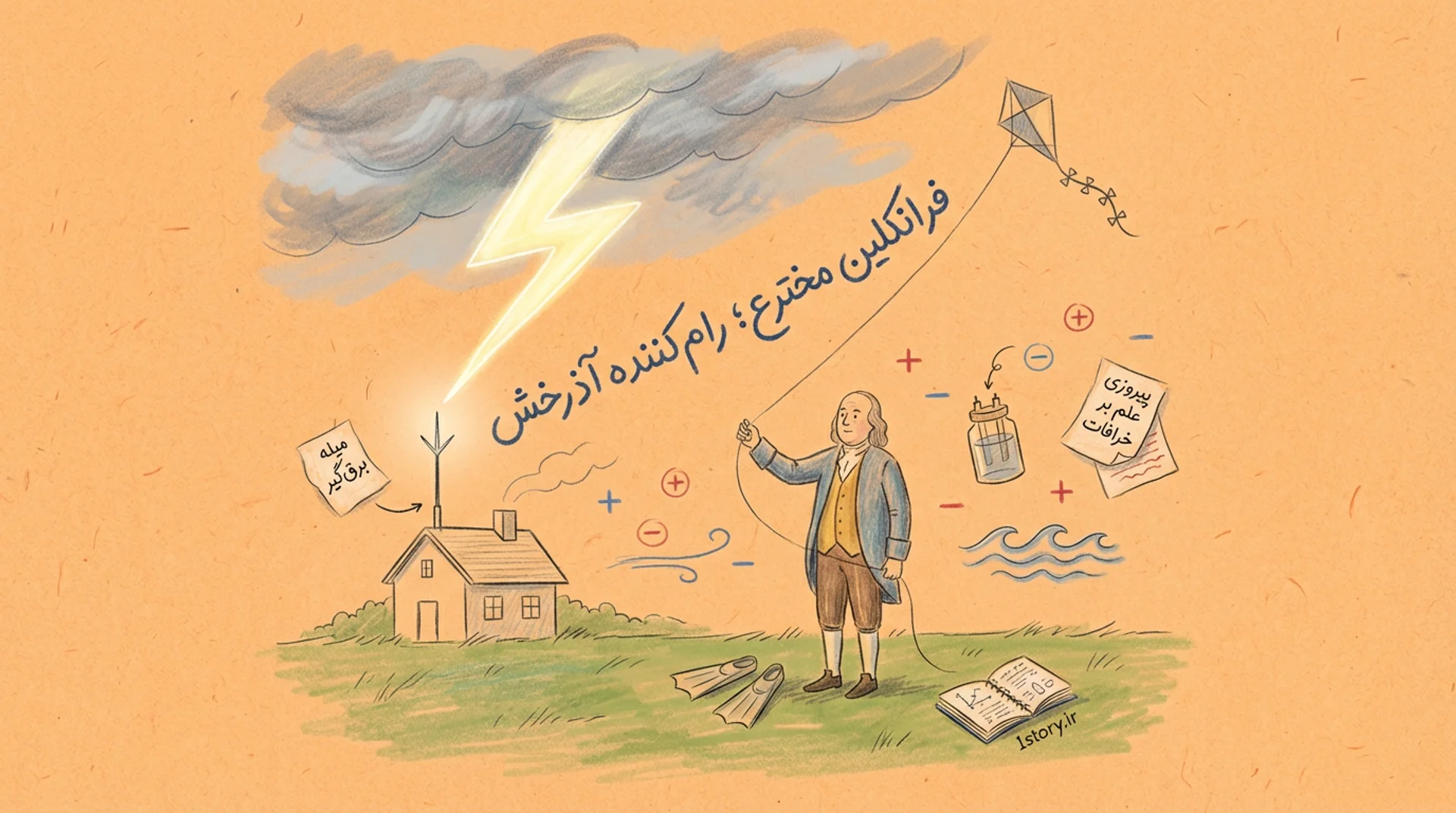 عکس بنجامین فرانکلین مخترع