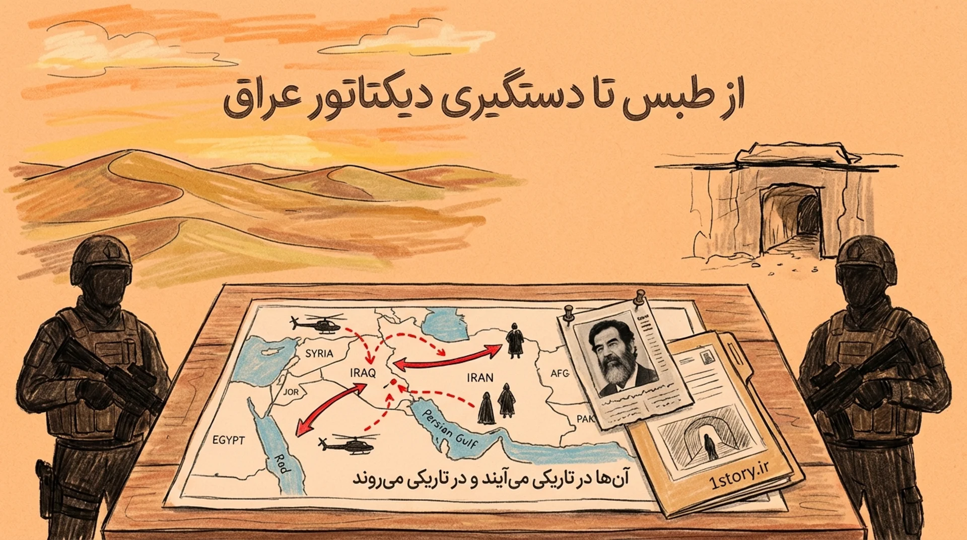 عکس طبس تا دستگیری دیکتاتور عراق