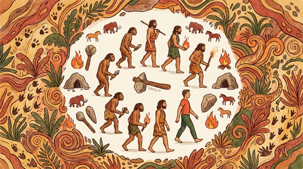عکس تاریخچه تکامل انسان