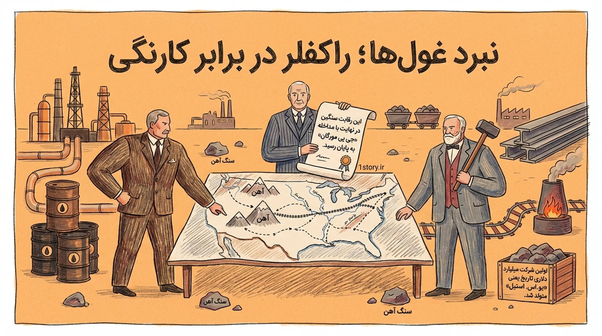 عکس راکفلر در برابر کارنگی