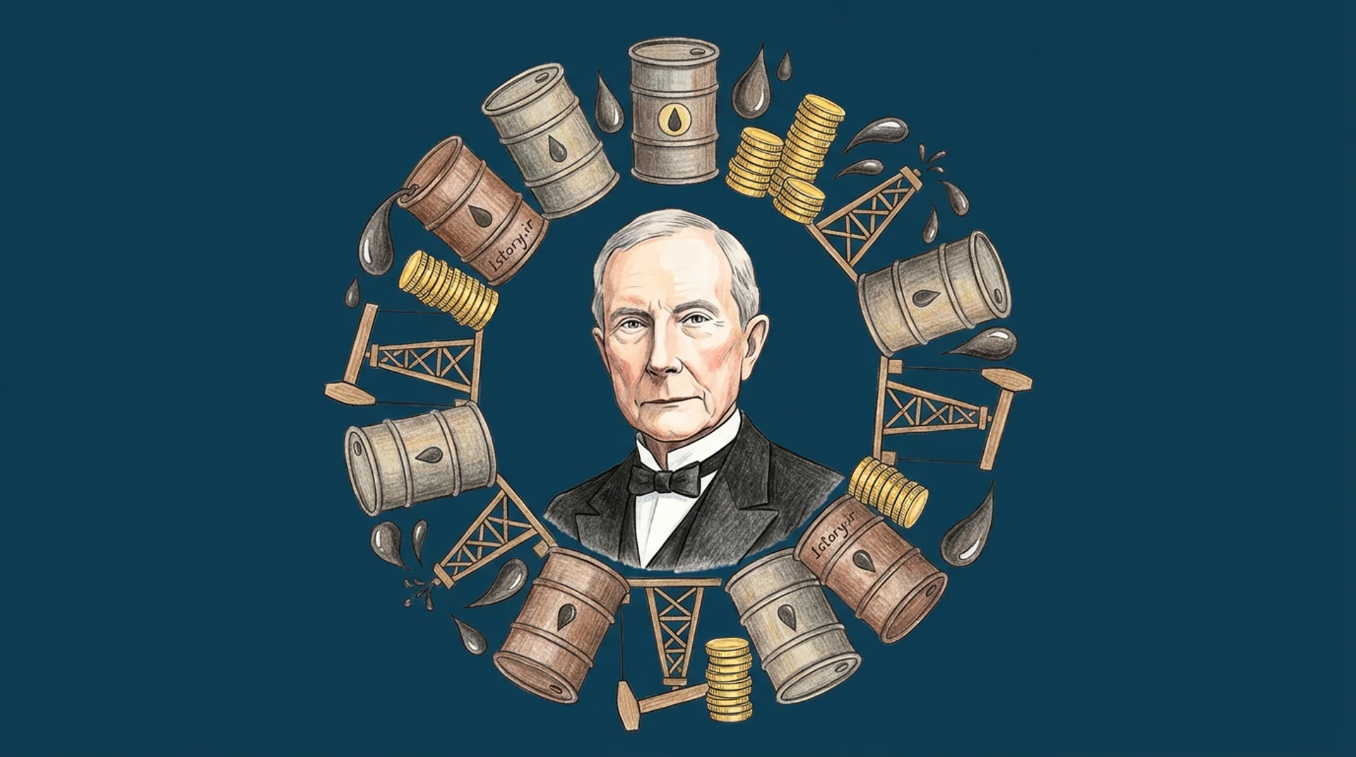 عکس جان دی راکفلر: رازهای ثروتمندترین مرد تاریخ