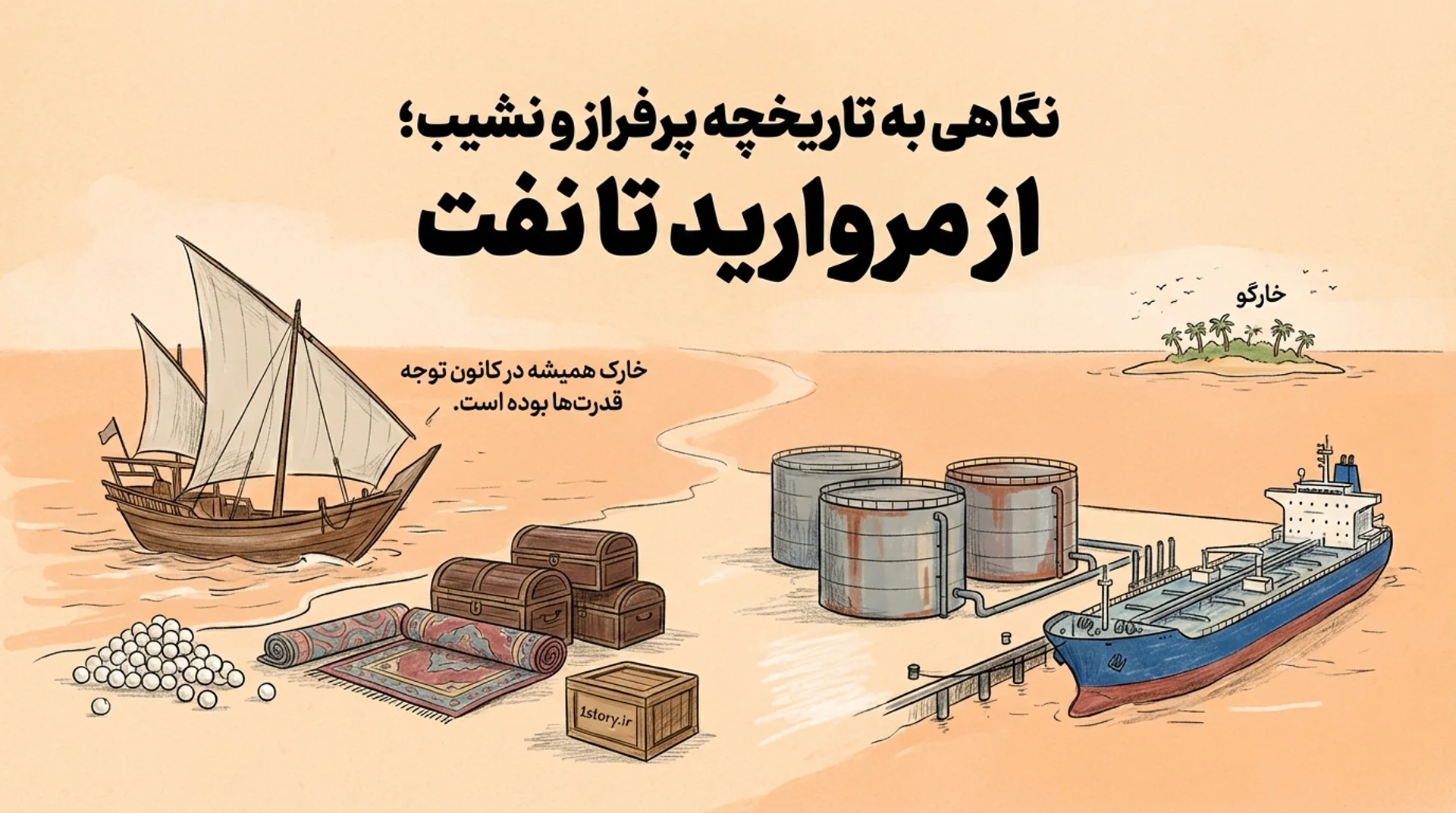 عکس تاریخچه پرفراز و نشیب جزیره خارک