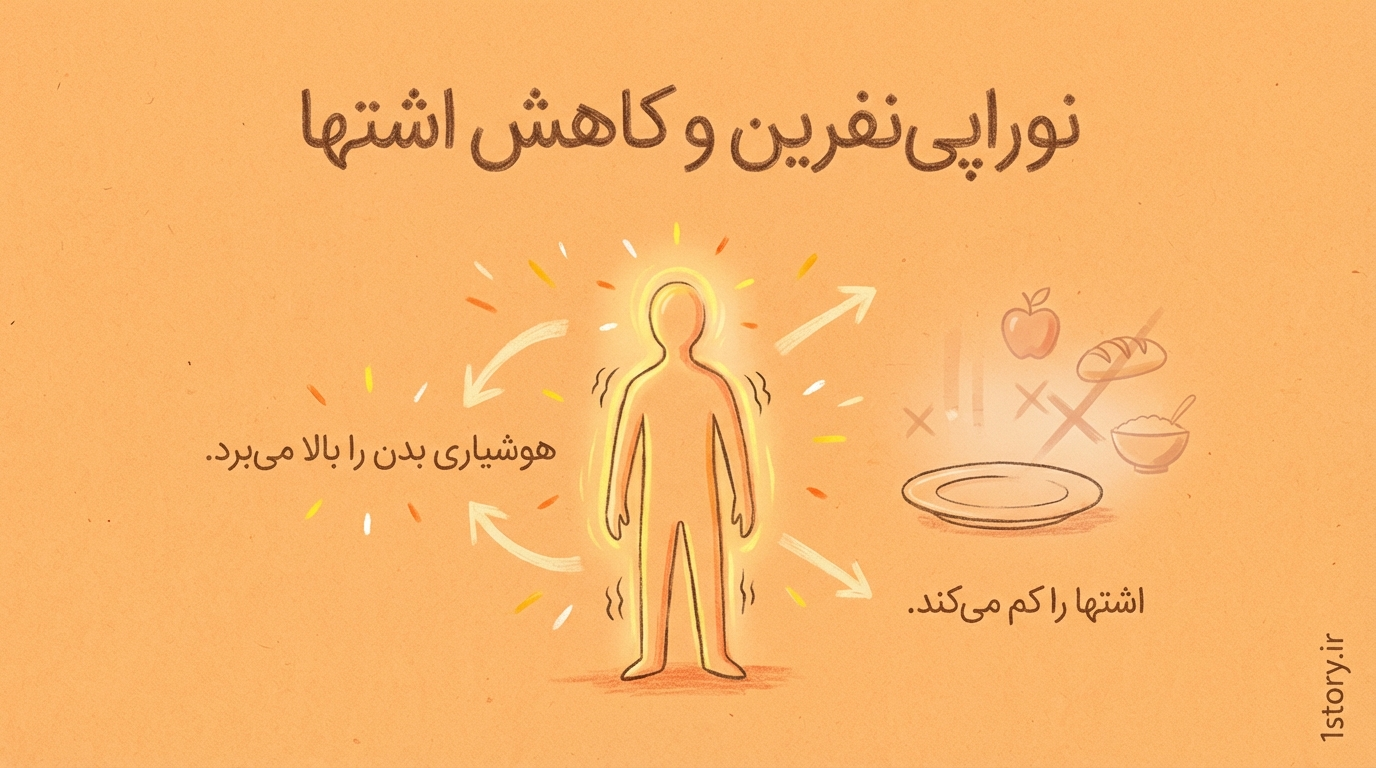 عکس نوراپی‌نفرین و کاهش اشتها