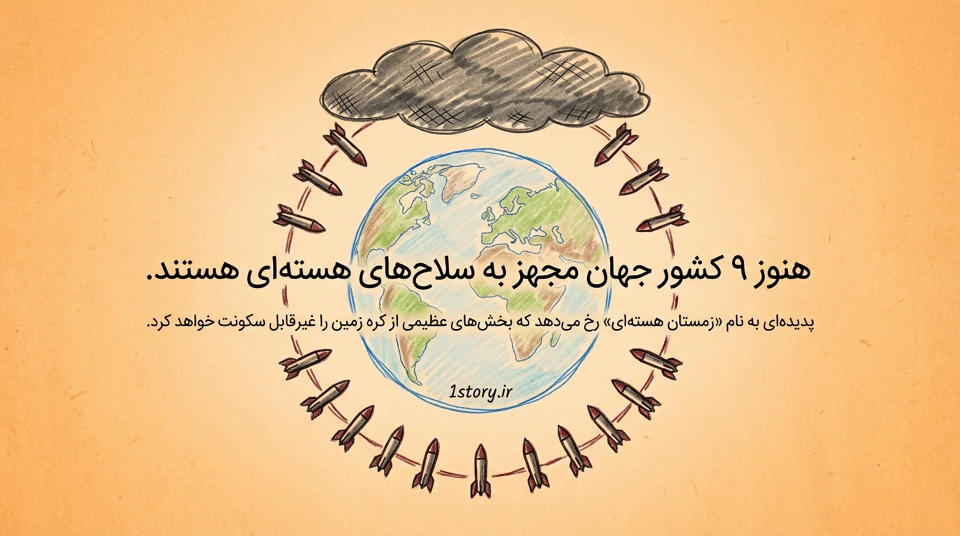 عکس سایه سنگین کلاهک‌های هسته‌ای بر سر جهان