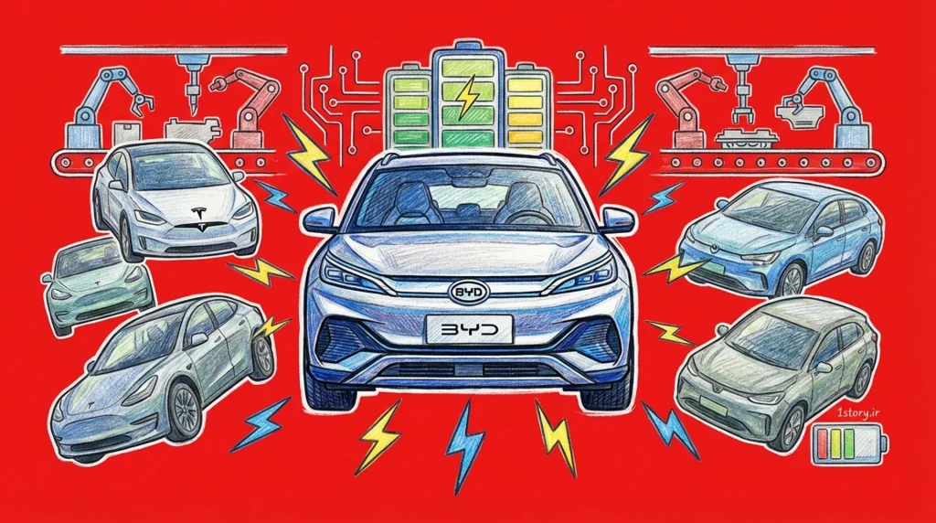 عکس راز موفقیت شرکت BYD؛ غول چینی که تسلا را له کرد!