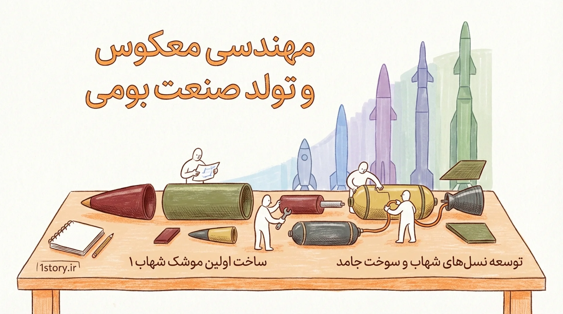 عکس مهندسی معکوس و تولد صنعت بومی زیر نظر پدر موشکی ایران